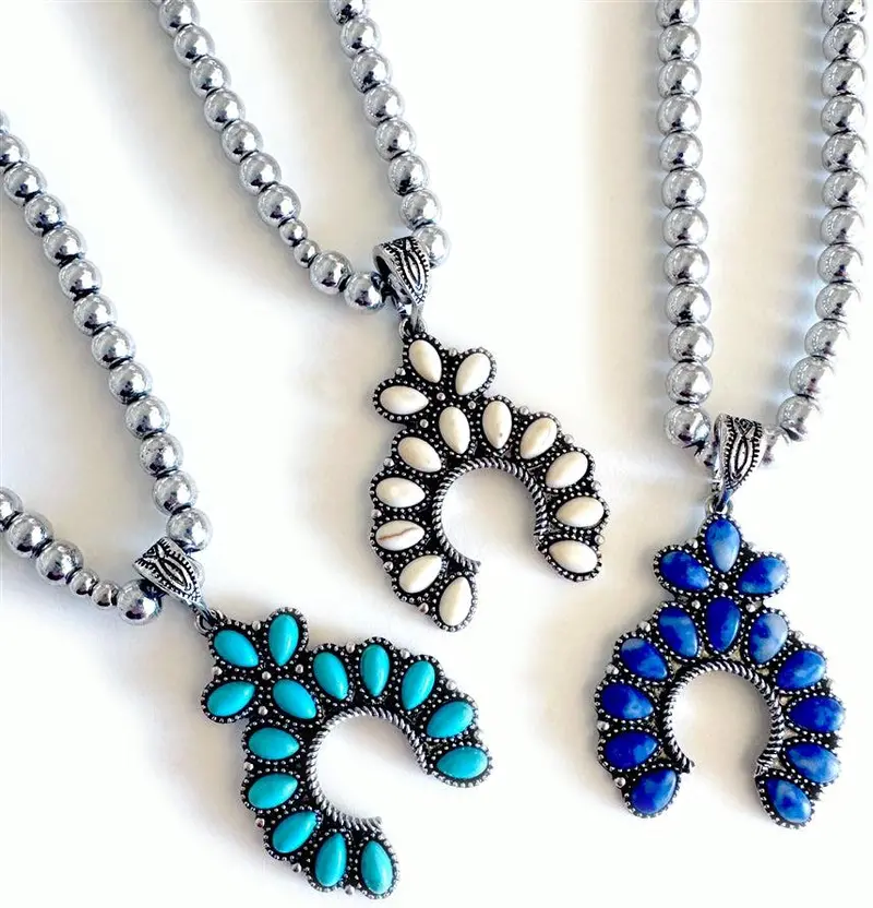 Wyo-Horse Stone Squash Blossom Jewelry Set 1