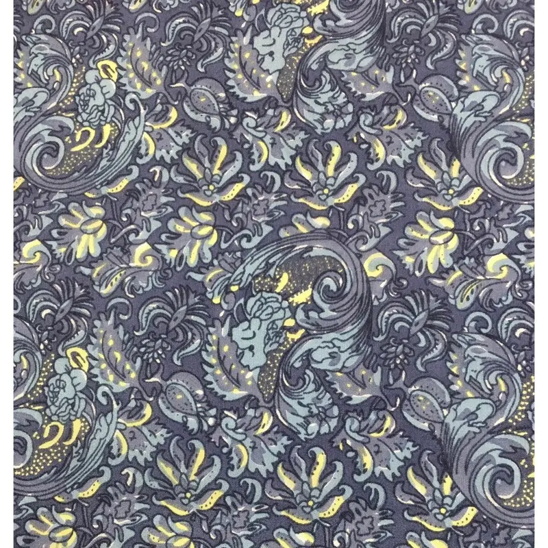 Wyoming Traders Blue Frontier Calico Silk Scarf 1