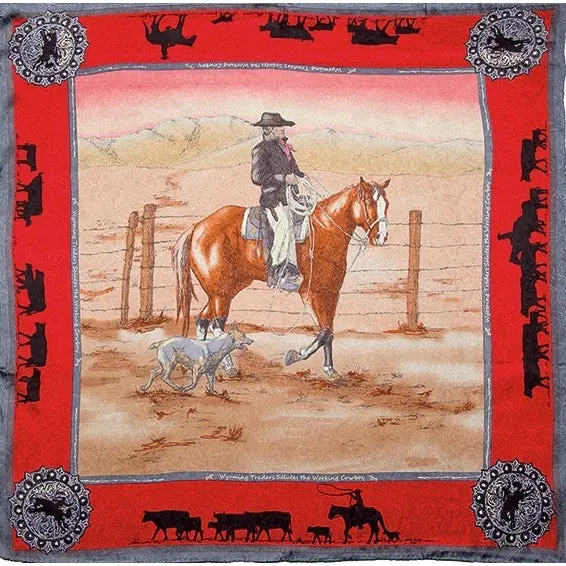 Wyoming Traders Limited Edition Anniversary Bay Red Silk Scarf 1