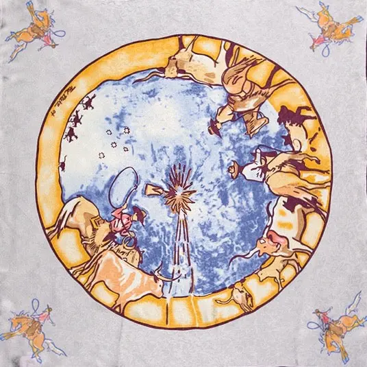 Wyoming Traders Limited Edition Silver Windmill Silk Scarf 1
