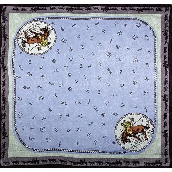 Wyoming Traders Slate Blue Brand Limited Edition Silk Scarf 1