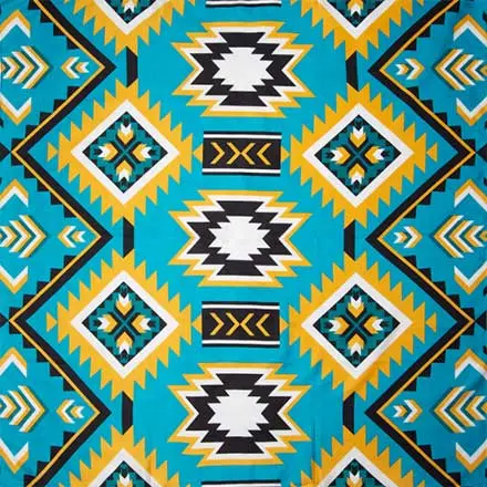 Wyoming Traders Teal And Gold Southwest Silk Scarf 1