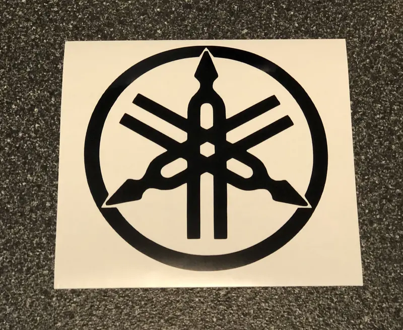 Yamaha Tuning Fork Logo Vinyl Decal Sticker 2" 4" 6" 8" 10" 12" Multiple Colors 1