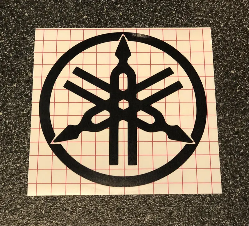 Yamaha Tuning Fork Logo Vinyl Decal Sticker 2" 4" 6" 8" 10" 12" Multiple Colors 2