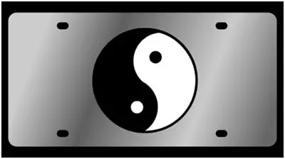 Ying Yang Stainless Steel License Plate (Chrome) 1