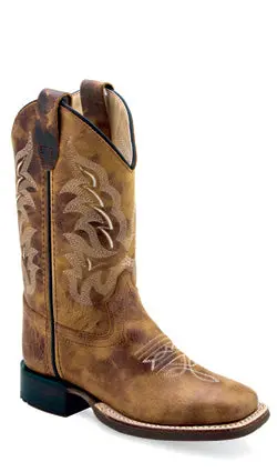 Youth (3.5-7) Burnt Tan Square Toe Boot 1