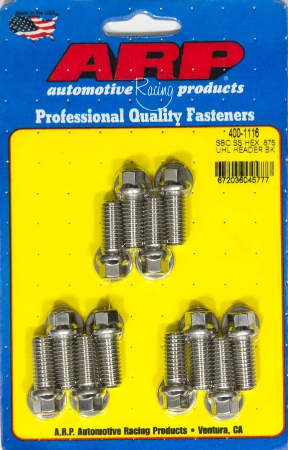 Arp 6-Point Header Bolt Set — 3/8" X 0.875" Uhl, 12-Piece 1