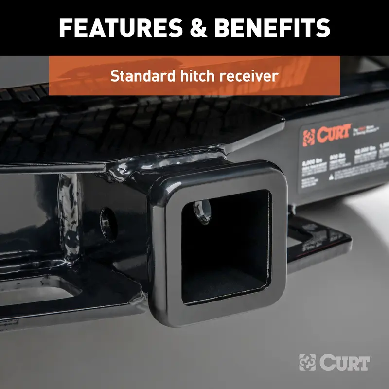 Curt 13352 Class 3 Trailer Hitch; 2In. Receiver; Select Ford F-150 (Drilling Required) 1