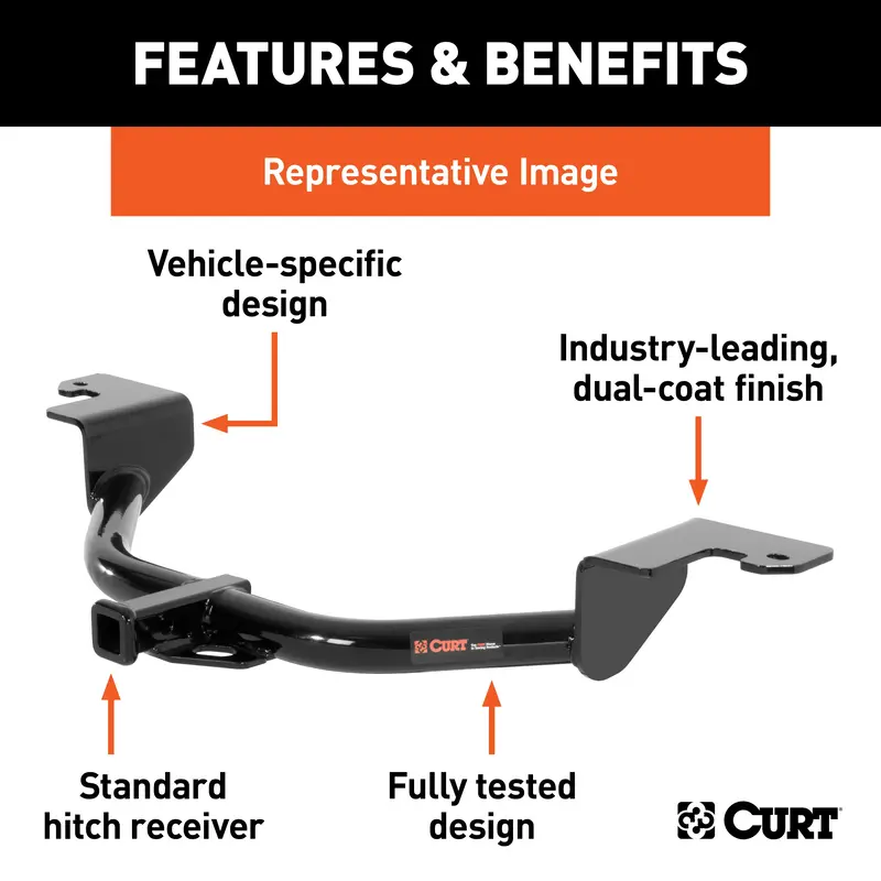 Curt Class 2 Trailer Hitch — 1-1/4" Receiver, Designed For Select Jeep Renegade Models 2