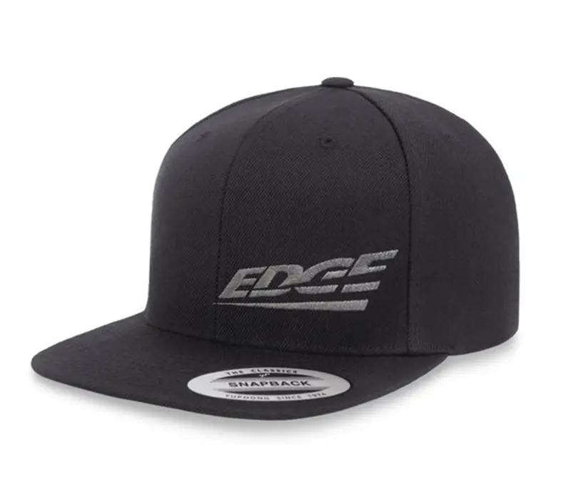 Edge Products 99203E Black Flat-Bill Performance Cap With Embroidered Logo 1