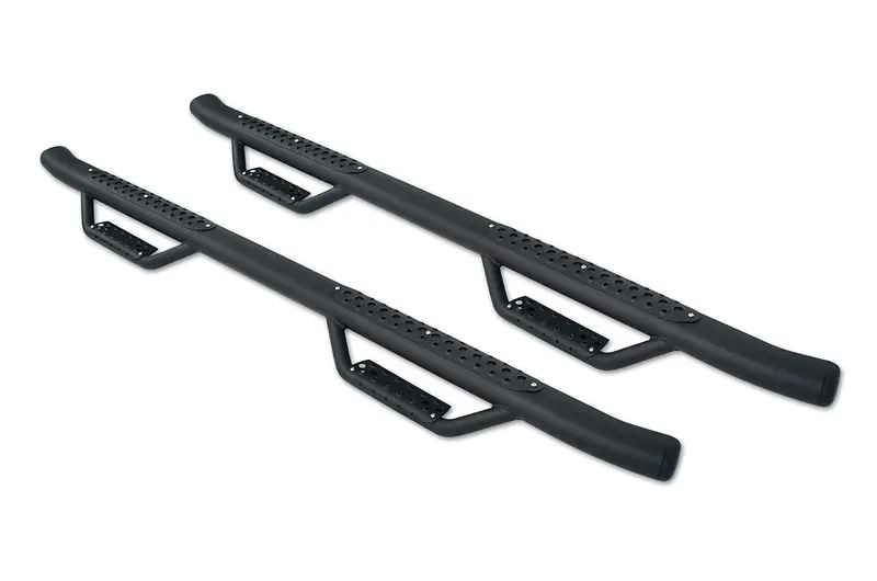 Go Rhino Dominator D4 Textured Black Cab-Length Side Steps With Mounting Hardware 1