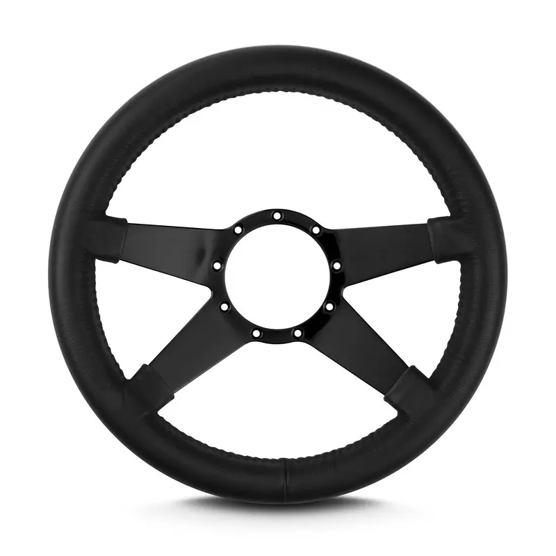 Lokar 95001 Lecarra Mark 9 Steering Wheel — 14-Inch Black Rim With Thick Grip And Black Spokes 1