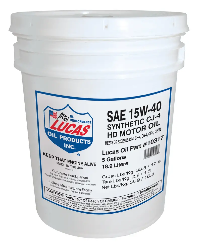Lucas Oil 10317 Synthetic 15W-40 Cj-4 Diesel Motor Oil – High-Durability Lubricant 1
