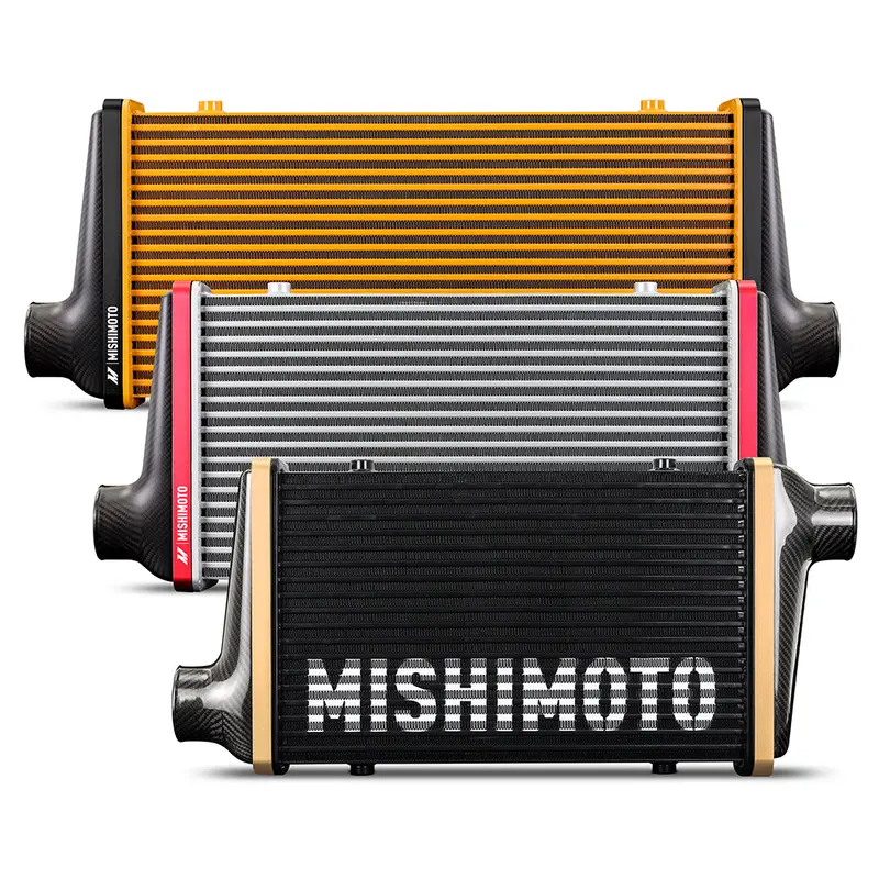 Mishimoto Mmint-Ucf-G6S-C-R Gloss Black Intercooler Tank Kit – 600Mm Silver Core, Offset, Red V-Band 1