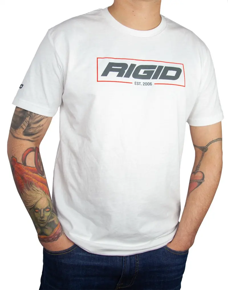 Rigid Industries 1050 Classic White T-Shirt – Celebrating 2006 Founding (Medium Size) 1