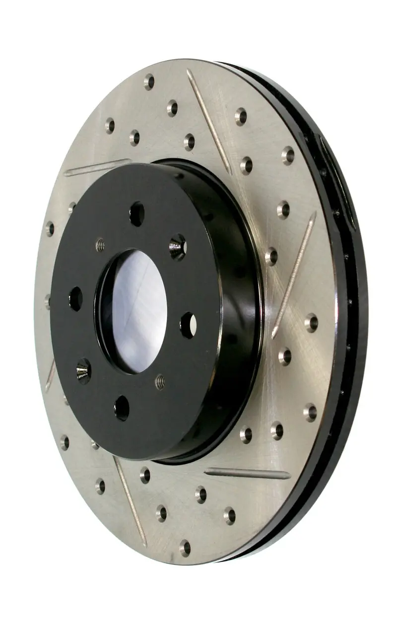Stoptech 127.51027R Rear Right Drilled & Slotted Brake Rotor – Sport Series Performance 1