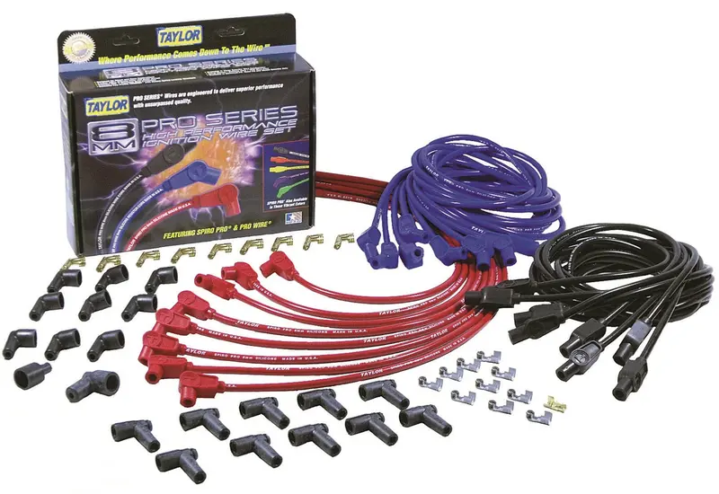 Taylor Cable 76643 Blue 8Mm Spiro-Pro Race-Duty Ignition Wire Set With Spiro-Wound Core 1