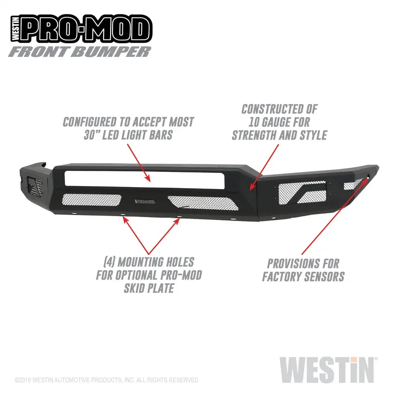 Westin Pro-Mod Textured Black Front Bumper – Model 58-41045 1